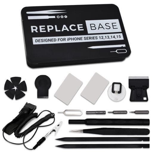 Replace Base | 20pcs Complete Home Repair Tool Kit Tin | iPhone 12 13 14 15 Series